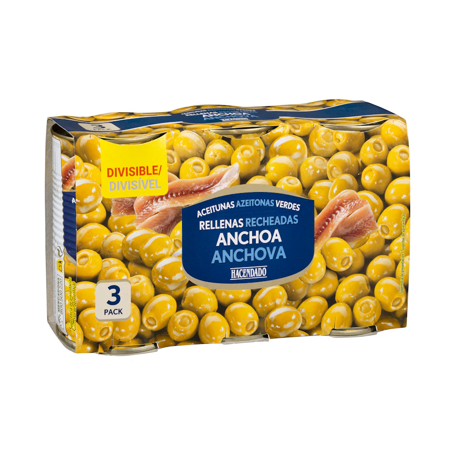 Aceitunas verdes rellenas de anchoa Hacendado – Mercadona – صورة المنتج