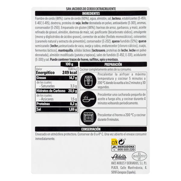 San Jacobos de cerdo sin gluten