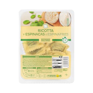 Pasta Fresca Ravioli Rellena de Ricotta y Espinacas Hacendado 0.25 KG