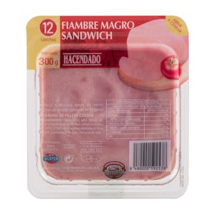 Fiambre magro sándwich Hacendado lonchas