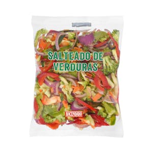 Salteado de verduras para microondas cortado y lavado