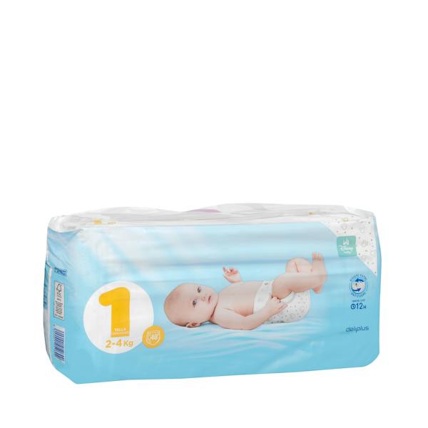 Imagen de Pañales bebé talla 1 Deliplus de 2-4 kg