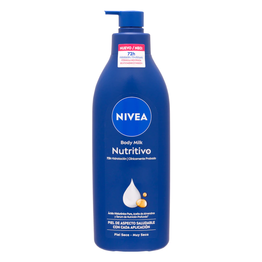 Leche corporal nutritiva Nivea con ácido hialurónico, aceite de almendras y sérum de nutrición profunda – Mercadona – صورة المنتج