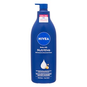 Leche corporal nutritiva Nivea con ácido hialurónico, aceite de almendras y sérum de nutrición profunda