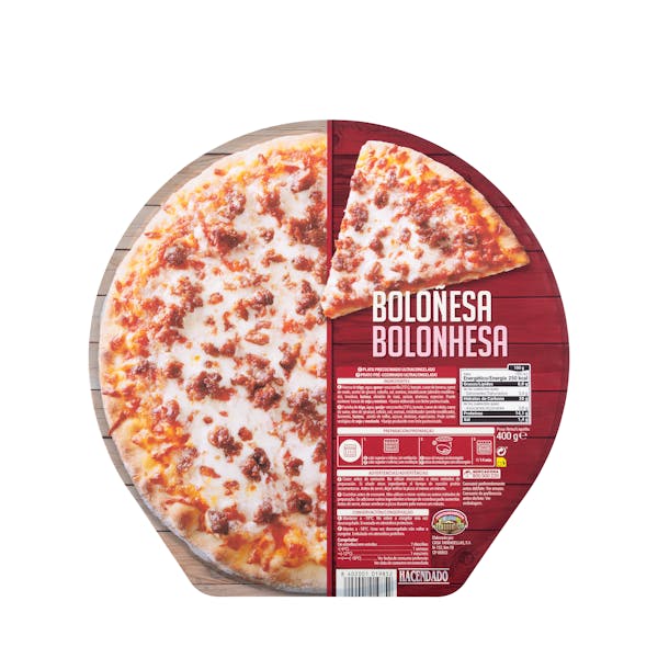 Pizza boloñesa Hacendado ultracongelada
