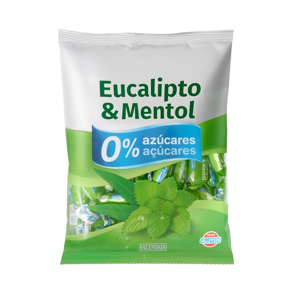 Caramelos sabor eucalipto y mentol Hacendado 0% azúcares