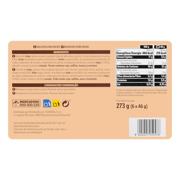Galletas Classic Choc Hacendado