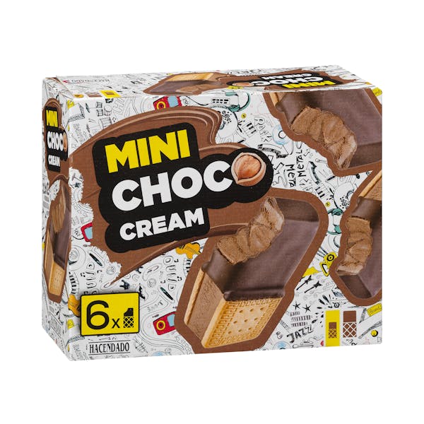 Helado mini sándwich choco cream Hacendado