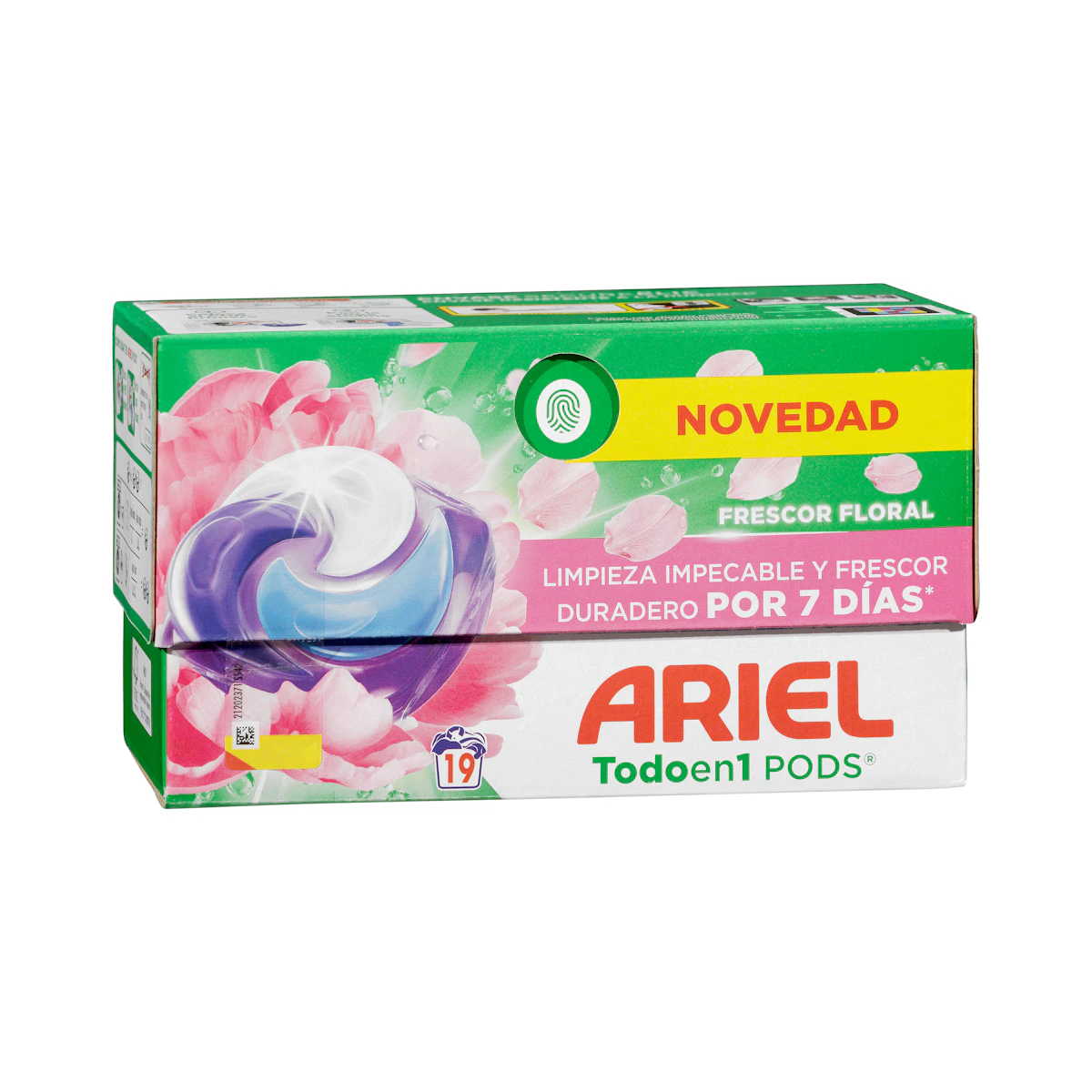 Detergente ropa todo en 1 frescor floral Ariel Pods en cápsulas – Mercadona – صورة إعلانية للمنتج