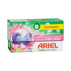 Imagen de Detergente ropa todo en 1 frescor floral Ariel Pods en cápsulas