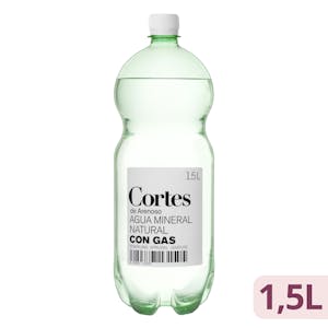 Agua mineral con gas grande Cortes