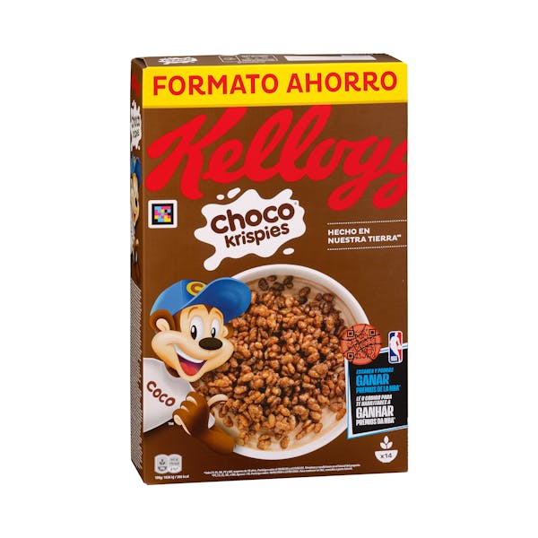 Cereales de arroz inflado Choco Krispies Kellogg's con chocolate