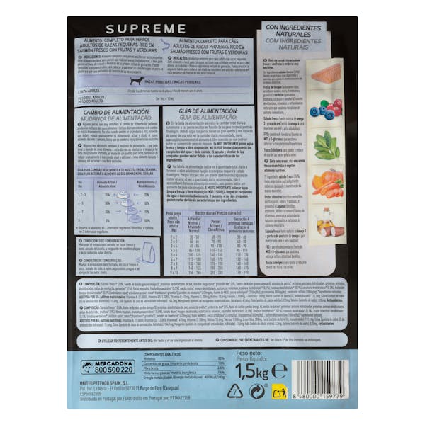 Comida perro adulto Supreme Compy salmón fresco con frutas y verduras