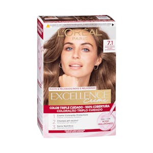 Coloración permanente 7.1 rubio ceniza Excellence Creme