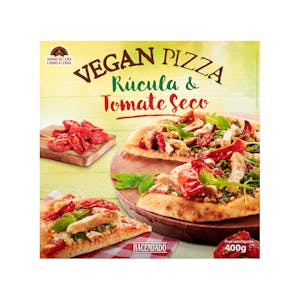 Pizza vegana con rúcula y tomate seco Hacendado congelada