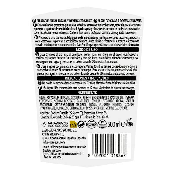 Etiqueta / ingredientes