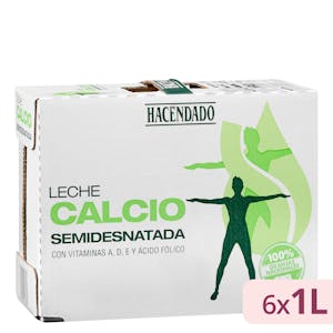 Leche semidesnatada calcio Hacendado