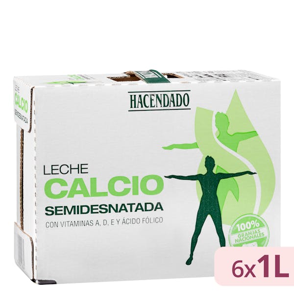 Leche semidesnatada calcio Hacendado