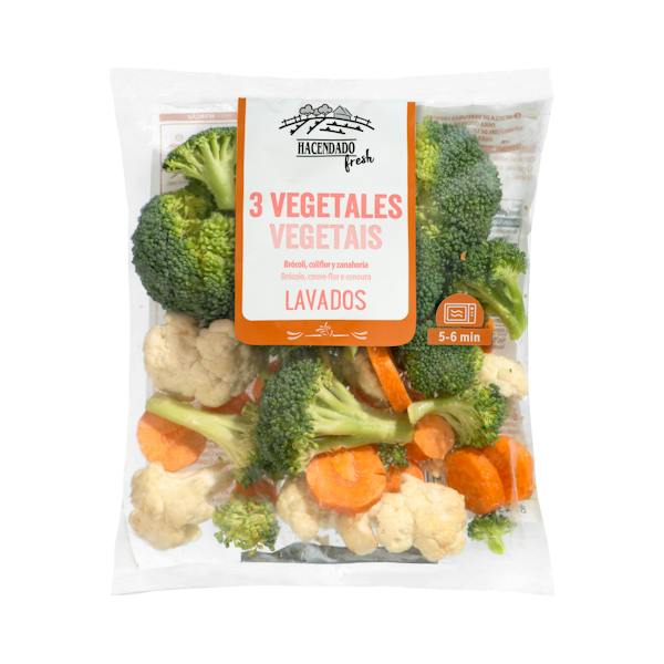 Imagen de 3 Vegetales para microondas lavados