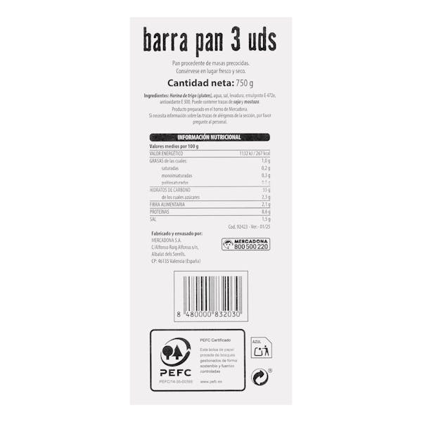 3 Barras de pan