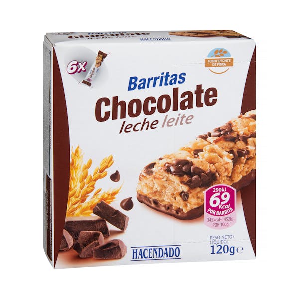 Barritas de cereales Hacendado chocolate con leche Mercadona compra Barritas de cereales Hacendado chocolate con leche Mercadona compra