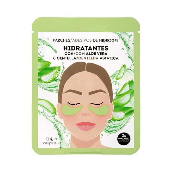 Parches para ojos de hidrogel Hidratantes Deliplus con aloe vera y centella asiática