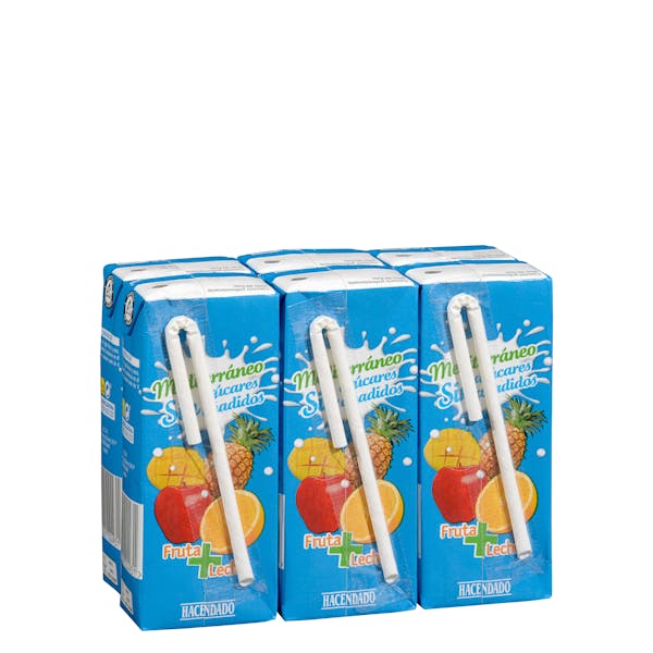 Imagen de Fruta + leche mediterráneo Hacendado sin azúcares añadidos