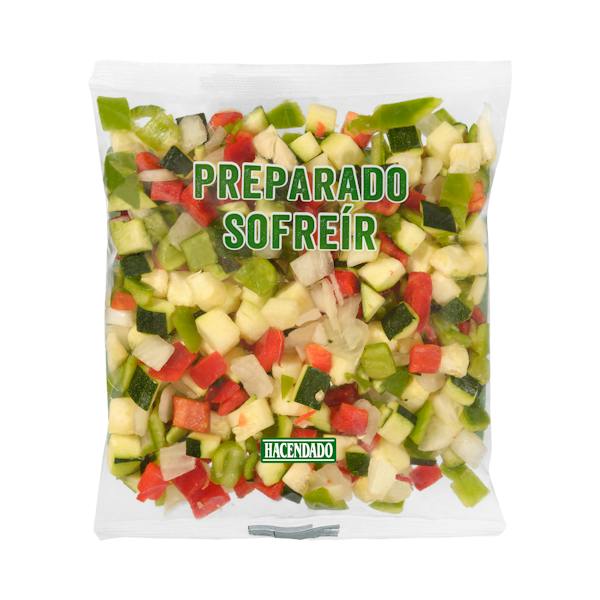 Preparado de verduras para sofreír cortado y lavado