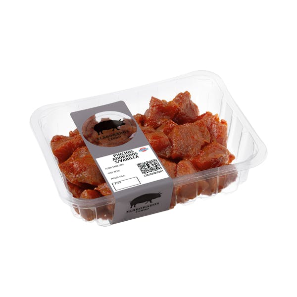 Pinchos de cerdo adobado sin varilla