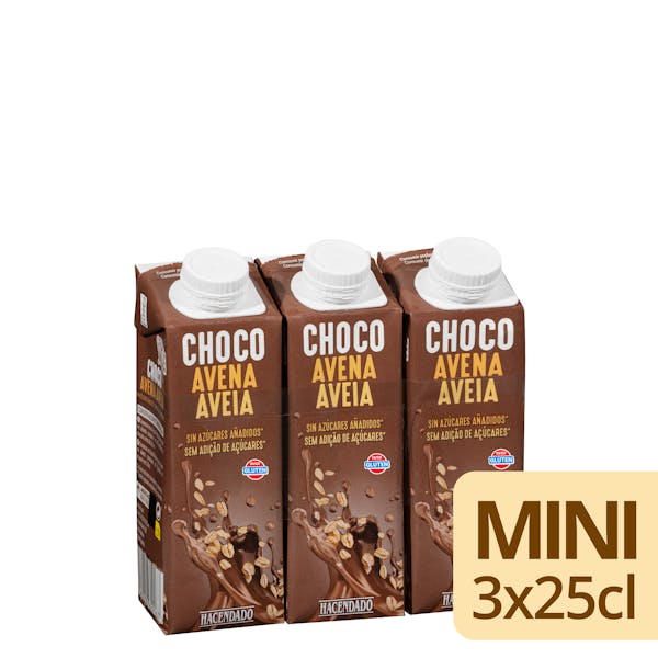 Bebida de avena con chocolate sin azúcares añadidos Hacendado