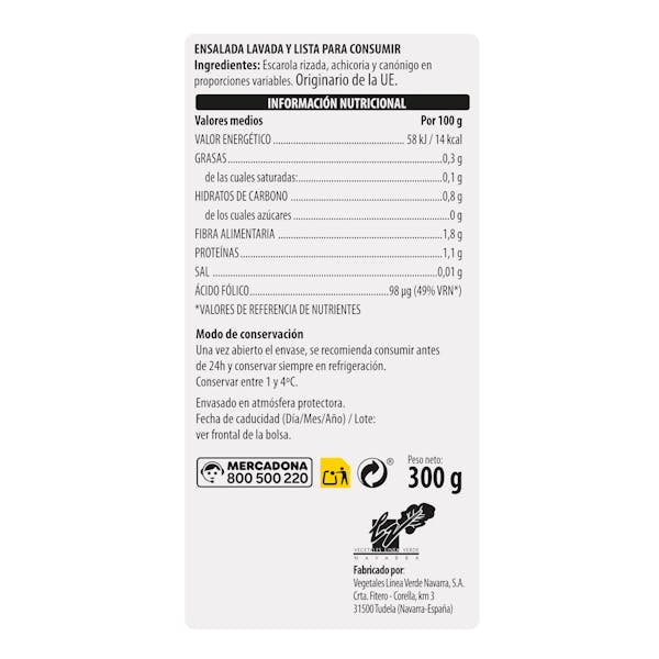 Ensalada mezcla gourmet maxi lavada