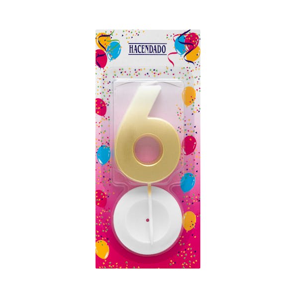 Imagen de Vela de cumpleaños 6 Hacendado