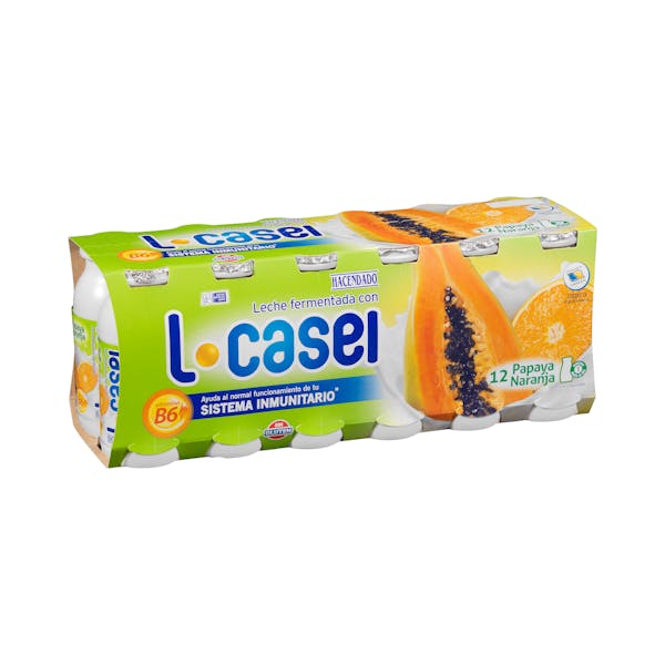 Bebida láctea de papaya y naranja L-casei Hacendado