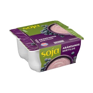 Postre de soja Hacendado con arándanos