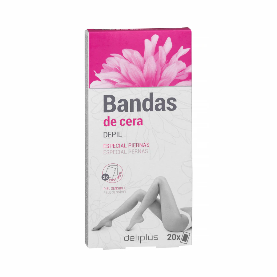 Bandas de cera especial piernas Deliplus piel sensible – Mercadona – صورة المنتج