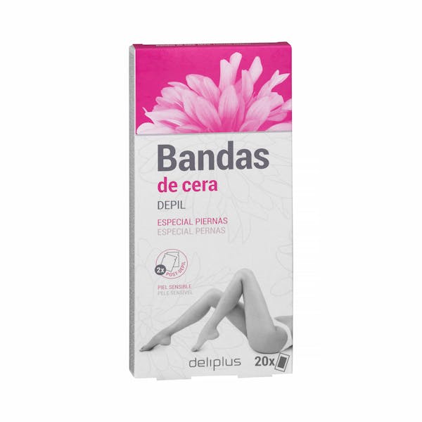 Imagen de Bandas de cera especial piernas Deliplus piel sensible