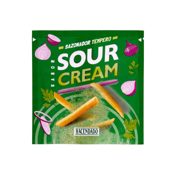 Sazonador sabor sour cream Hacendado para patatas, snacks, carnes y salsas