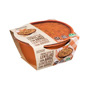 Crema de lentejas con arroz Hacendado