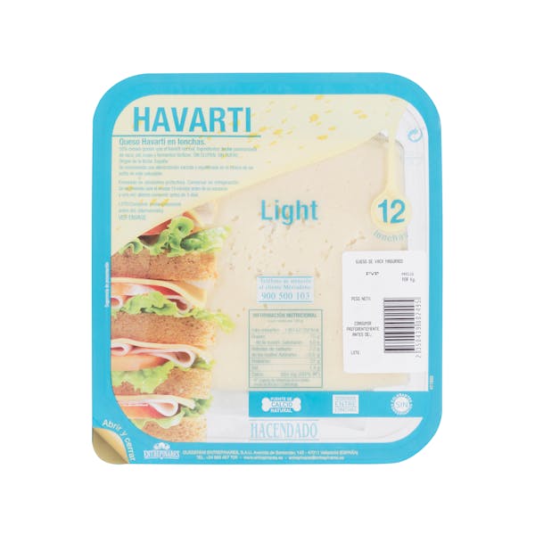 Queso havarti light Hacendado lonchas | Mercadona compra online