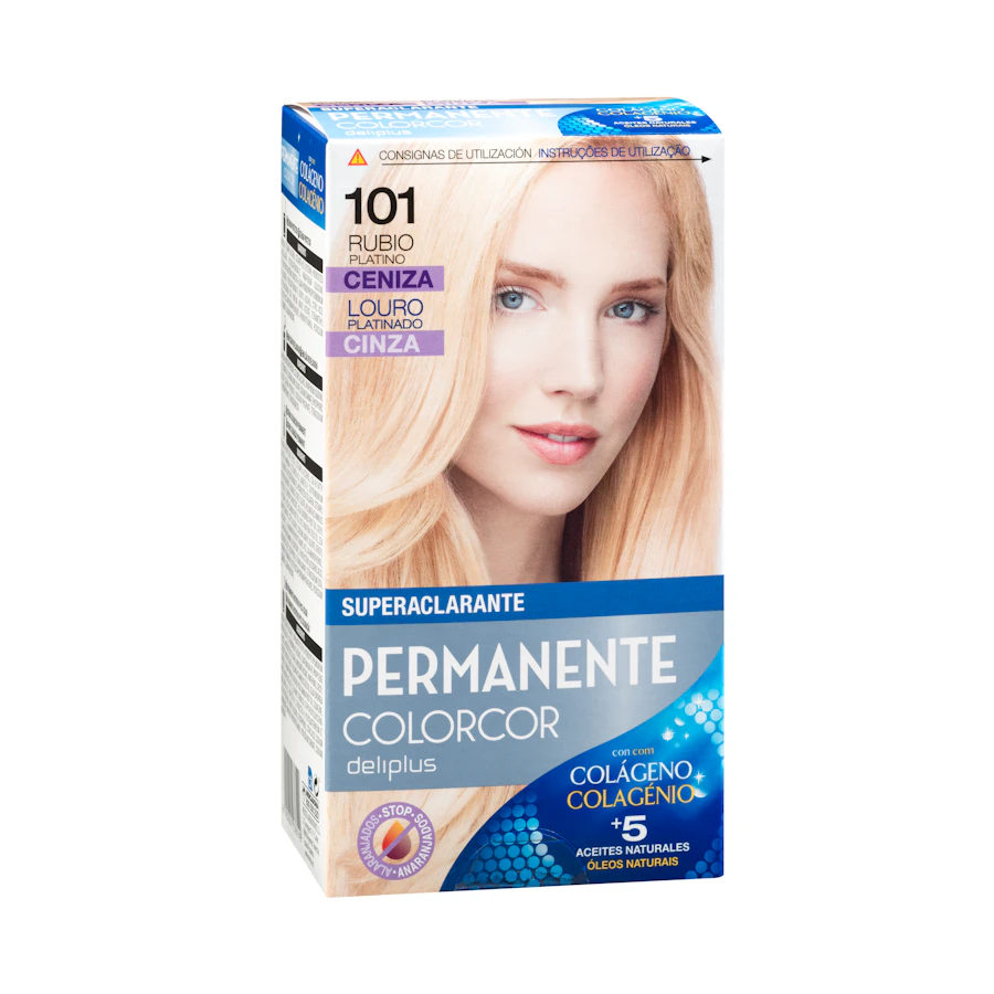 Coloración permanente 101 rubio platino ceniza Colorcor – Mercadona – صورة المنتج