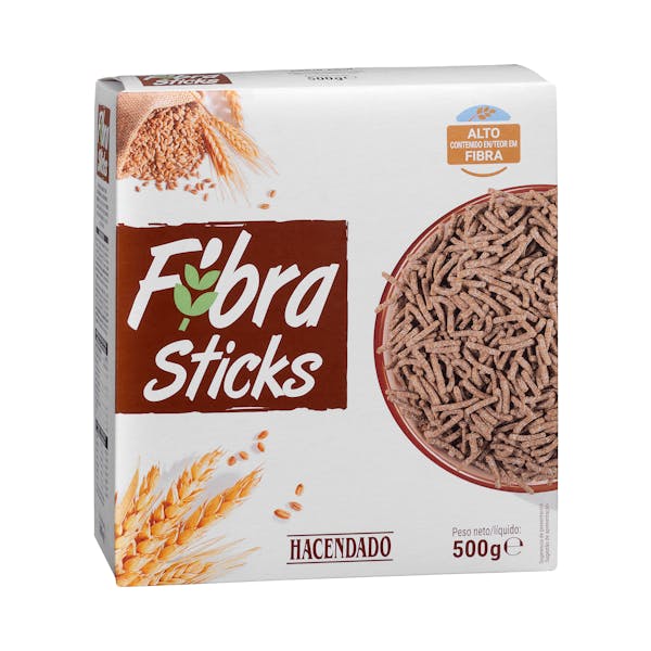 Cereales con salvado de trigo Fibra Sticks Hacendado