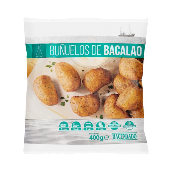 Buñuelos de bacalao Hacendado ultracongelados