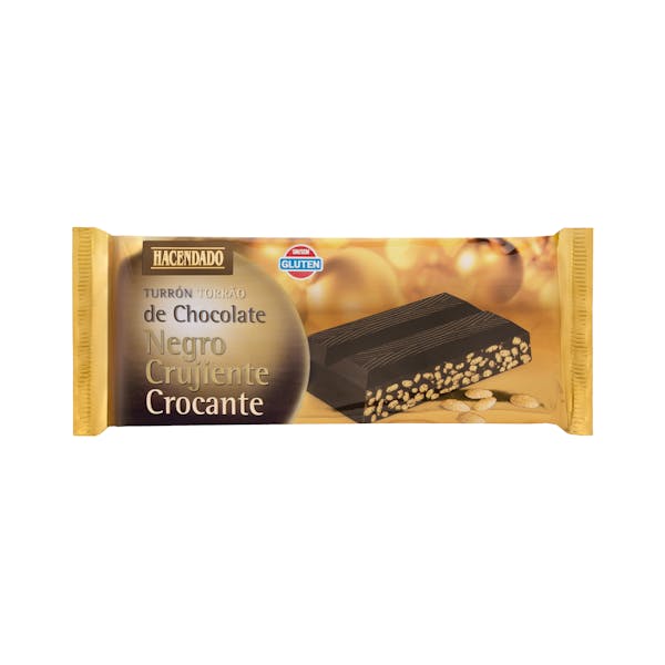 Turrón de chocolate negro crujiente Hacendado