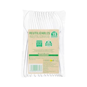 Cucharas de plástico Bosque Verde reutilizables