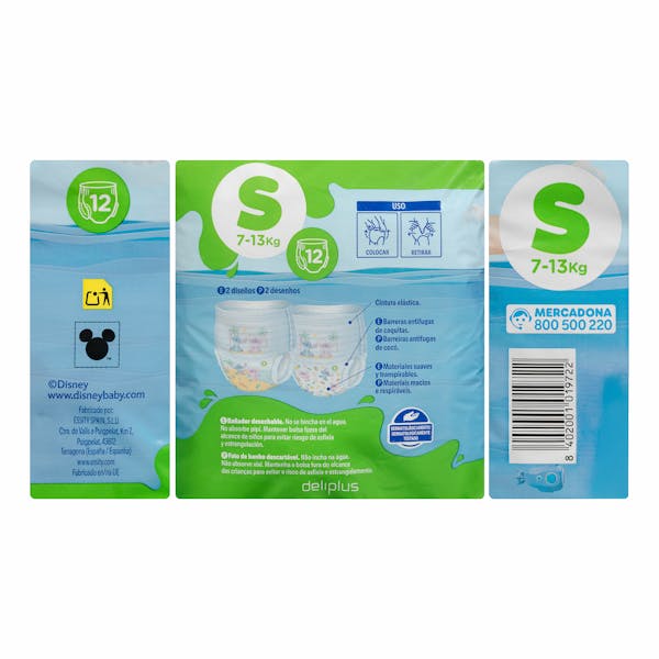 Pañal bañador desechable talla S Deliplus de 7-13 kg