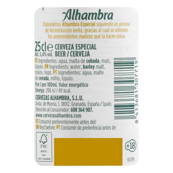 Etiqueta / ingredientes