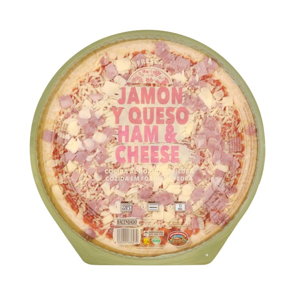 Imagen de Pizza jamón y queso familiar Hacendado