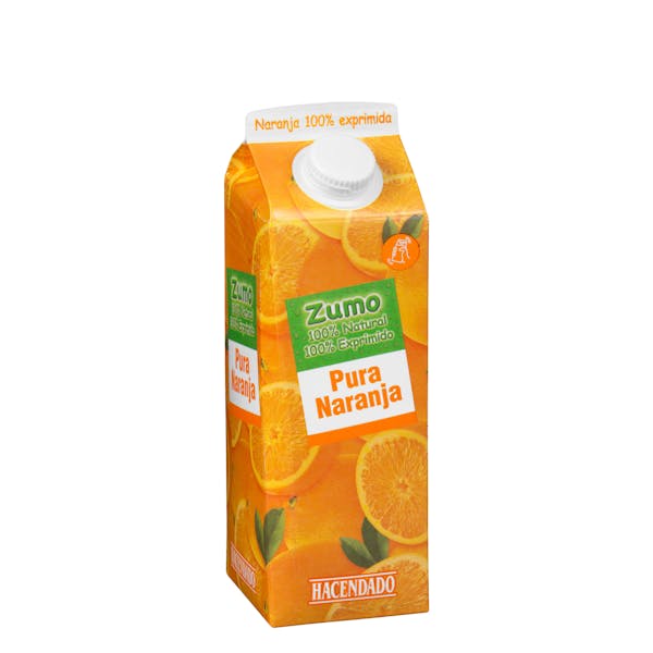 Zumo pura naranja Hacendado 1l