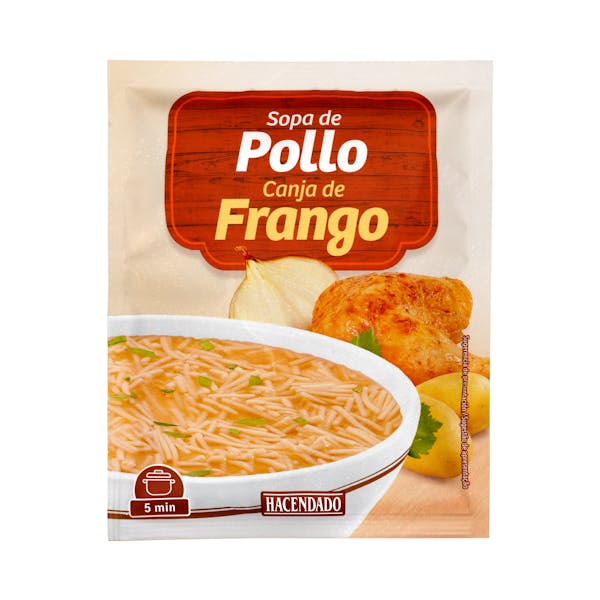 Sopa de pollo Hacendado con fideos finos