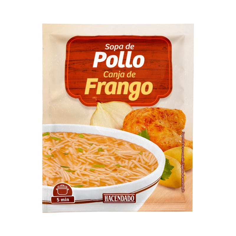 Sopa de pollo Hacendado con fideos finos